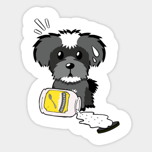 Cute schnauzer spilled mayonnaise Sticker